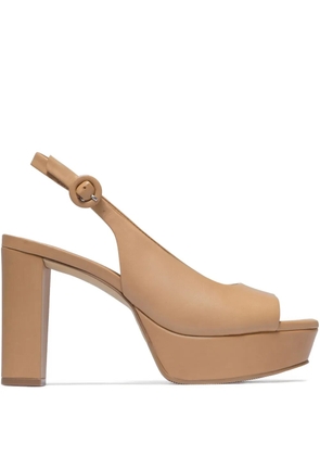Bernardo Vega peep-toe platform pumps - Brown