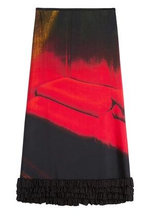 Jil Sander printed midi skirt - Black