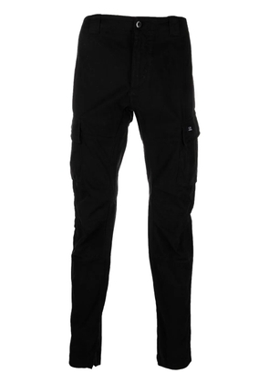 C.P. Company logo-patch tapered cargo trousers - Black