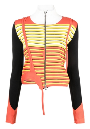 Ottolinger asymmetric stripe-pattern cardigan - Yellow