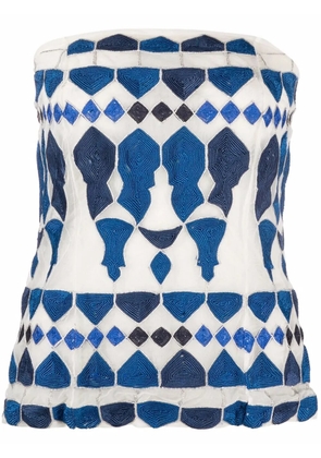 A.N.G.E.L.O. Vintage Cult 1990s appliqué strapless top - White