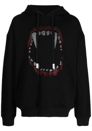 Haculla Flashy Fang Lips cotton hoodie - Black