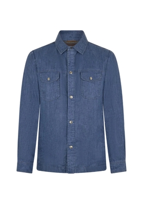Moorer chest flap-pocket shirt - Blue