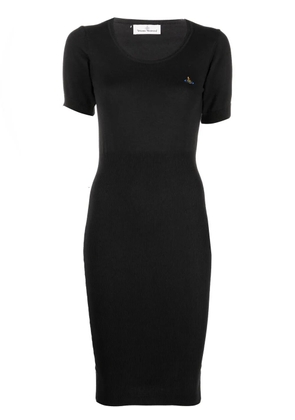 Vivienne Westwood Orb-logo knitted midi dress - Black