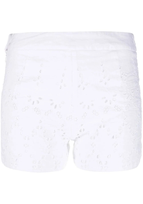 120% Lino Eyelet linen shorts - White