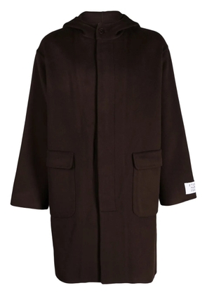 Études Studio Temple logo-patch hooded coat - Brown