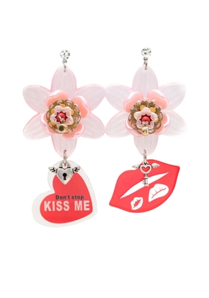 Amir Slama Bijoux floral-appliqué drop earrings - Pink