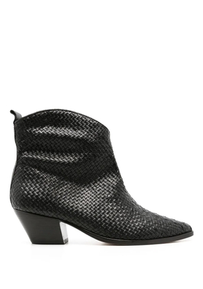 Sarah Chofakian Valentina interwoven leather boots - Black