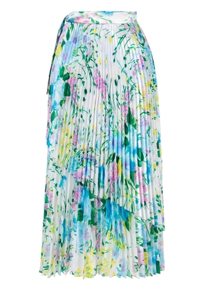 Richard Quinn floral pleated skirt - Blue