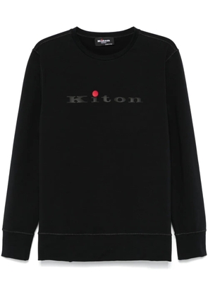 Kiton rubberised-logo sweatshirt - Black