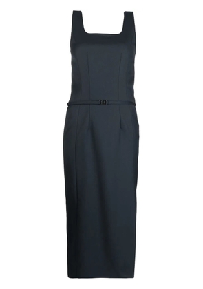 Low Classic side-slit belted dress - Blue