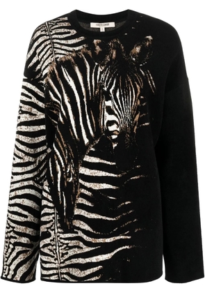 Roberto Cavalli zebra-print jumper - Black