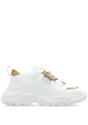 Versace Jeans Couture logo-patch glitter-detailing sneakers - White
