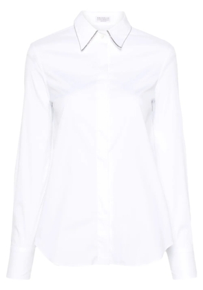 Brunello Cucinelli Monili-chain poplin shirt - White