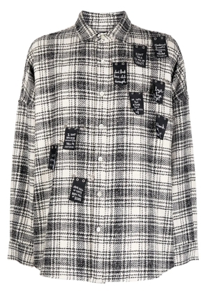 Haculla Safety plaid-pattern tweed shirt - Black