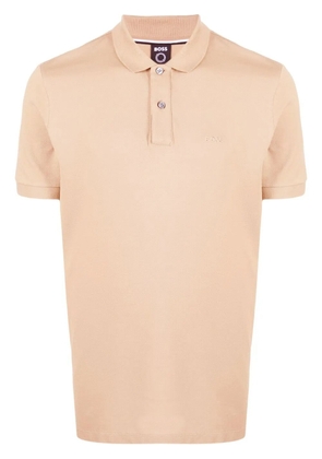 BOSS embroidered-logo polo shirt - Neutrals
