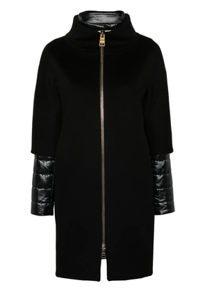 Herno detachable-panels virgin-wool coat - Black