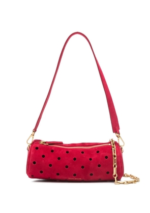Manu Atelier mini Cylinder Perforated shoulder bag - Red