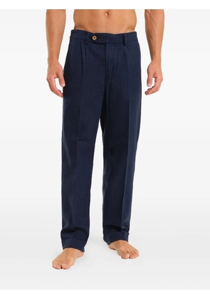PENINSULA SWIMWEAR linen-cotton cuffed pants - Blue