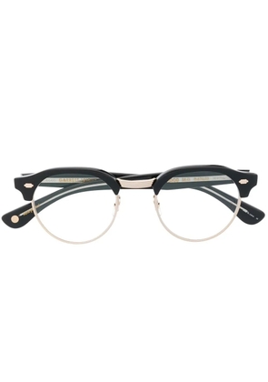 Garrett Leight contrasting-bridge detail glasses - Black