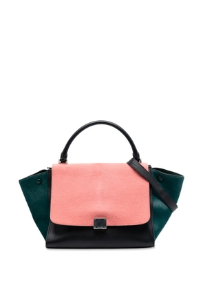 Celine Pre-Owned 2013 Medium Tricolor Calfskin and Ponyhair Trapeze satchel - Black