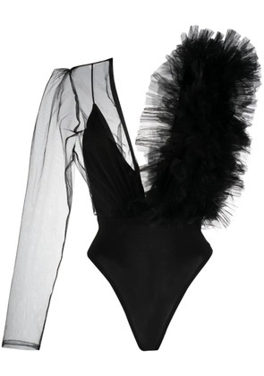 Alchemy ruffled single-sleeve bodysuit - Black