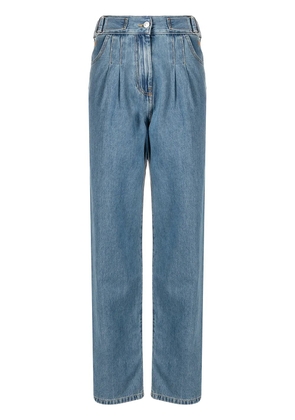 MSGM pleat-detail straight-leg jeans - Blue