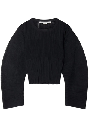 Stella McCartney fine-knit plissé-effect top - Black