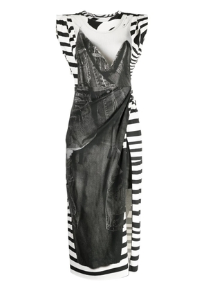 JNBY graphic-print sleeveless midi dress - Black