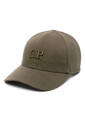 C.P. Company embroidered-logo cotton cap - Green