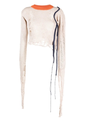 Ottolinger distressed-finish cropped jumper - Neutrals