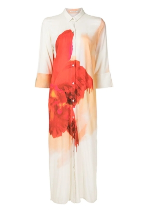 Lenny Niemeyer abstrac-print midi shirtdress - Orange