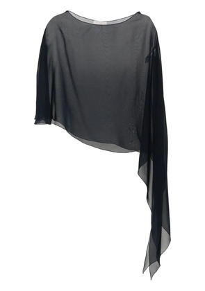 Antonelli asymmetric silk blouse - Black