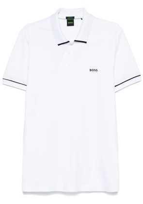 BOSS raised-logo polo shirt - White