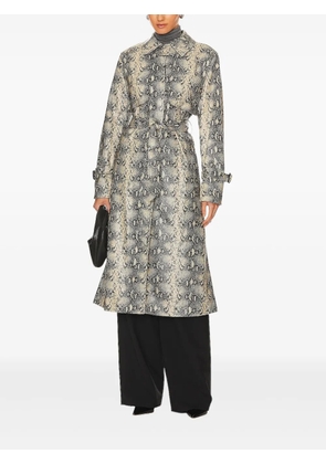 Simkhai python-print belted trench coat - Grey