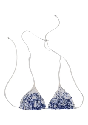 Jean Paul Gaultier striped bikini top - White