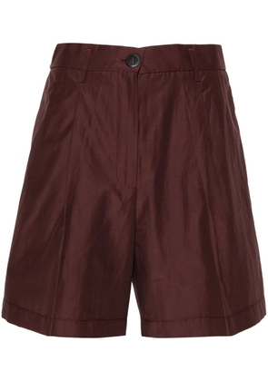 Forte Forte pleat-detailing high-waisted shorts - Brown