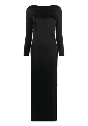 Maison Close satin V-back maxi dress - Black