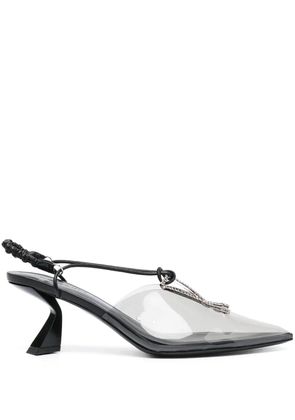 Nensi Dojaka 70mm crystal-embellished pumps - Grey