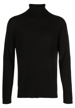 Giorgio Armani roll-neck intarsia-knit jumper - Black