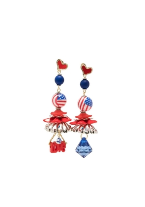 Amir Slama Bijoux American-flag statement drop earrings - Red