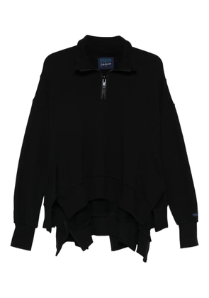 Yohji Yamamoto half-zip asymmetric sweatshirt - Black