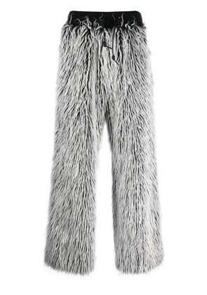 Dolce & Gabbana faux-fur tailored-cut trousers - Black