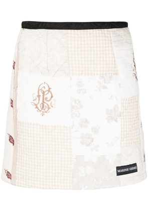 Marine Serre boutis mini skirt - Neutrals