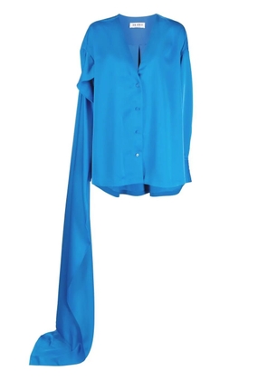 The Attico draped-detail long-sleeve shirt - Blue