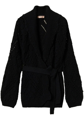 TWINSET knitted cardigan with belt - Black
