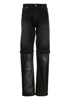 VTMNTS bleach-panel straight-leg jeans - Black