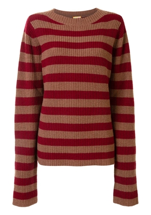 Lhd horizontal stripe knit jumper - Red