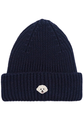 PELO FOUNDATION dog-appliqué beanie - Blue