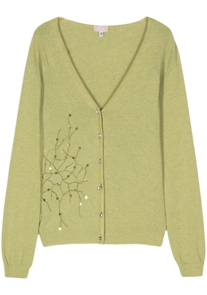 Versace Pre-Owned 2000s sequin-embellished embroidered cardigan - Green